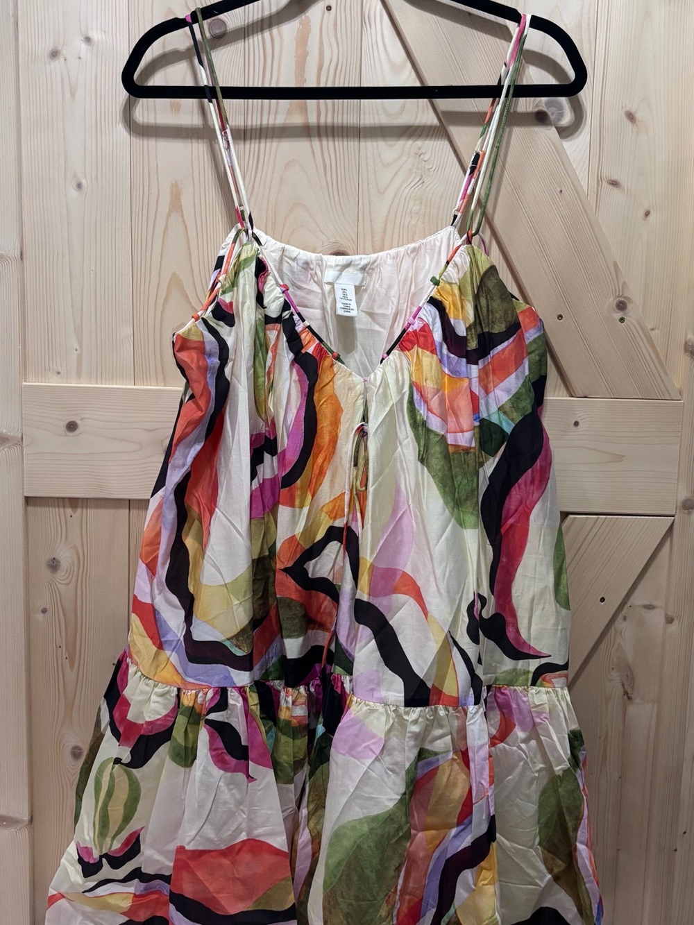 H&M Multicolor Swirl Print Spaghetti Strap Dress Top New, never worn